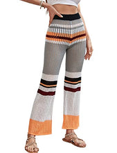 Load image into Gallery viewer, Fiona Jolin Womens Cover Up Pants High Waist Crochet Knitted Swimsuit Beach Trousers
