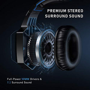 RUNMUS Gaming Headset for PS4, Xbox One, PC Headset w/Surround Sound, Noise Canceling Over Ear Headphones with Mic & LED Light, Compatible with PS4, Xbox One, Switch, PC, PS3, Mac, Laptop