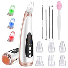 Load image into Gallery viewer, Blackhead Remover Vacuum, Facial Pore Cleanser USB Rechargeable Hot Compress LED Display Blackhead Vacuum with 3 Adjustable Suction Power 6 Suction Probes 3 Light Modes and Comedone Extractor Tools
