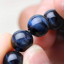 Load image into Gallery viewer, Natural Handmade Blue Tiger Eye Bracelet - Semi Precious Round Beads Stretch Bracelet - Gemstone Beaded 8mm - Planet Jupiter Bracelets
