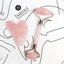 Load image into Gallery viewer, Jade Roller &amp; Gua Sha, Face Roller, Facial Beauty Roller Skin Care Tools, BAIMEI Rose Quartz Massager for Face, Eyes, Neck, Body Muscle Relaxing and Relieve Fine Lines and Wrinkles
