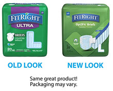 Load image into Gallery viewer, FitRight Ultra Adult Diapers, Disposable Incontinence Briefs with Tabs, Heavy Absorbency, Large, 44"-56", 4 packs of 20 (80 total)
