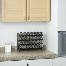 Load image into Gallery viewer, SpaceAid 4 Tier Spice Rack Organizer with 28 Spice Jars, 386 Spice Labels, Chalk Marker and Funnel Set for Cabinet, Countertop, Pantry, Cupboard or Door &amp; Wall Mount
