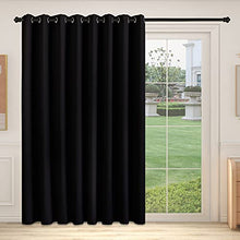 Load image into Gallery viewer, YIUMULA Sliding Glass Door Blinds, Extra Wide Blackout Room Divider Curtain Panels, Thermal Insulated Noise Reducing Curtains for Patio Doors (1 Panel, Black, 100 Inch W X 96 Inch L)
