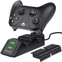 Load image into Gallery viewer, BEBONCOOL Station for Xbox One Controller Charger, Controller Charger Station Work with Xbox One/One S/One X/Xbox Elite, Charging Station with 2x1200 mAh Rechargeable Battery
