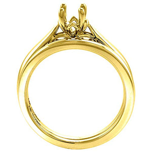 14k Yellow Gold Diamond Genuine Malachite Solitaire Engagement Ring Set 2 Piece Round 5mm, size 8.5