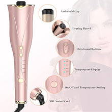 Load image into Gallery viewer, Automatic Curling Iron, Hair Curlers with 1” Ceramic Ionic Barrel, Smart Anti-Stuck, Auto Shut-Off, 3 Timers and 4 Temps Up to 430℉, Curling Wand with Dual Voltage for Styling
