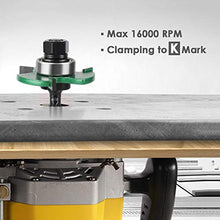 Load image into Gallery viewer, KOWOOD Pro Tongue and Groove Set of 2 Pieces 1/4 Inch Shank Router Bit Set 3 Teeth Adjustable T Shape Wood Milling Cutter

