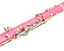 Load image into Gallery viewer, Glory B Flat Clarinet with Second Barrel, 11reeds,8 Pads Cushions,case,carekit and More -Pink with Silver Keys
