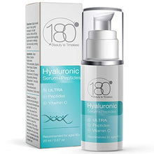 Load image into Gallery viewer, Hyaluronic Acid Anti Aging Serum w. Peptide Booster + Vitamin C - Ultra Strength for Ages 50+ - Restore and Prevent Wrinkles &amp; Fine Lines - Intensive Face Neck &amp; Eye Serum - 180 Cosmetics
