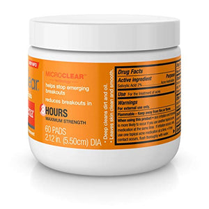 Neutrogena Rapid Clear Acne Face Pads with Salicylic Acid Acne Treatment Medicine to Fight Face Breakouts, Oil Free Pads with Maximum Strength Salicylic Acid Acne Medicine, 60 ct