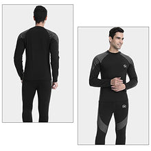 Load image into Gallery viewer, MEETWEE Thermal Underwear for Men, Fleece Lined Base Layer Set Cold Weather Heatgear Top &amp; Long Johns for Skiing Motorcycle Black
