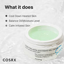 Load image into Gallery viewer, COSRX Hydrium Green Tea Aqua Soothing Gel Cream, 1.69 fl.oz / 50ml | Camelia, Aloe Gel | Korean Skin Care, Vegan, Cruelty Free, Paraben Free
