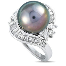 Load image into Gallery viewer, Luxury Bazaar Platinum 1.27 ct Diamond and Tahitian Pearl Ring
