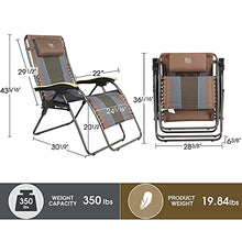 Load image into Gallery viewer, TIMBER RIDGE Oversized Zero Gravity Lounge Chair with 17 oz Sports Water Bottle, XL Padded Patio Chair with Cup Holder, Folding Reclining Lawn Chair with Adjustable Headrest, Support up to 350LBS

