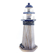 Load image into Gallery viewer, Chaomian Home Ornaments Starfish Wooden Lighthouse 10.6" High Nautical Themed Rooms Lighthouse
