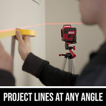 Load image into Gallery viewer, SKIL 65ft. 360° Red Self-Leveling Cross Line Laser Level with Horizontal and Vertical Lines Rechargeable Lithium Battery with USB Charging Port, Compact Tripod &amp; Carry Bag Included - LL932201

