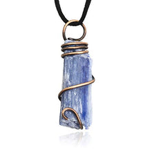 Load image into Gallery viewer, Norse Tradesman Natural Untreated 9 Gram Kyanite Pendant Necklace w/ 20" Brown Leather Chord &amp; Easy Clasp
