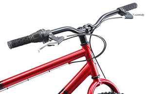 Mongoose Dolomite Fat Tire Mens Mountain Bike,17-Inch/Medium High-Tensile Steel Frame, 7-Speed, 26-inch Wheels, Red