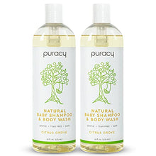 Load image into Gallery viewer, Puracy Baby Shampoo &amp; Body Wash (Two-Pack)- Natural, Fragrance-Free Baby Body Wash For Sensitive Skin- 2 16-Ounce Bottles of Plant-Based Baby Wash And Shampoo For Daily Use
