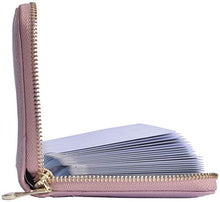 Load image into Gallery viewer, Easyoulife Credit Card Holder Wallet Womens Zipper Leather Case Purse RFID Blocking (Pink)
