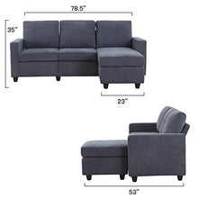 Load image into Gallery viewer, HONBAY Convertible Sectional Sofa Couch, L-Shaped Couch with Modern Linen Fabric for Small Space Dark Grey
