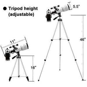 ToyerBee Telescope for Kids &Adults &Beginners,70mm Aperture 300mm Astronomical Refractor Telescope(15X-150X),Portable Travel Telescope with an Adjustable Tripod,A Phone Adapter&A Wireless Remote