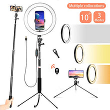 Load image into Gallery viewer, SXIYA LED Ring Light,10.2" Selfie Ring Light with Tripod Stand and Smart Phone Holder Compatible with iPhone Android for Makeup YouTube Videos Photography Adjustable Durable
