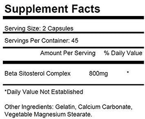 2 Bottles Beta Sitosterol 800mg Per Serving 180 Total Capsules Prostate Support KRK Supplements