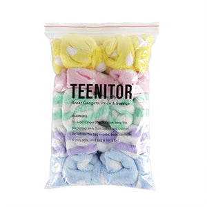 Bow HeadBands, Teenitor Women Headbands for Makeup Cosmetic Facial Shower Spa Elastic Hair Band Hairlace Headband for Baby girls Yellow Blue Green Purple Pink, 5pcs