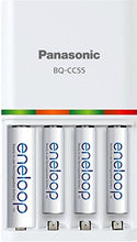 Load image into Gallery viewer, Panasonic BQ-CC55SBA "Advanced" eneloop Individual Battery 3 Hour Quick Charger with 4 LED Charge Indicator Lights, White
