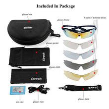 Load image into Gallery viewer, Sireck Sports Sunglasses + 5 Lenses - Polarized Sunglasses - Outdoor Golf Hiking Fishing Cycling Sunglasses Bike Bicycle Glasses Eyewear For Men Women (Black)
