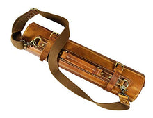 Load image into Gallery viewer, Leather Knife Roll Storage Bag, Elastic and Expandable 10 Pockets, Adjustable/Detachable Shoulder Strap, Travel-Friendly Chef Knife Case Roll By Aaron Leather (Caramel, Leather)

