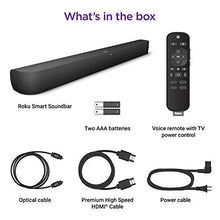 Load image into Gallery viewer, Roku Smart Soundbar, 4K/HD/HDR streaming media player &amp; exceptional audio includes Roku voice remote

