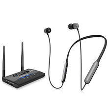 Load image into Gallery viewer, Friencity Wireless Headphones Earbuds for TV Watching with Bluetooth Transmitter 164ft Range, Neckband TV Headset Hearing Set for Seniors, Digital Optical RCA, 3.5mm Aux, Plug n Play, No Audio Delay
