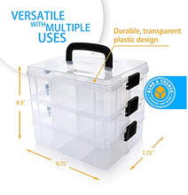 Load image into Gallery viewer, Bins &amp; Things Stackable Storage Container with 18 Adjustable Compartments - Clear - Craft Storage / Craft Organizers and Storage - Bead Organizer Box / Art Supply Organizer
