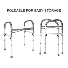 Load image into Gallery viewer, Vaunn Deluxe Bathroom Safety Toilet Rail - Adjustable Toilet Safety Frame - Medical Handrail Assist Grab bar Handle, Gray
