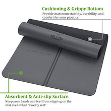 Load image into Gallery viewer, Heathyoga ProGrip Non Slip Yoga Mat with Alignment Lines, Revolutionary Wet-Grip Surface &amp; Eco Friendly Material, Perfect for Hot Yoga and Bikram, 72”X26”
