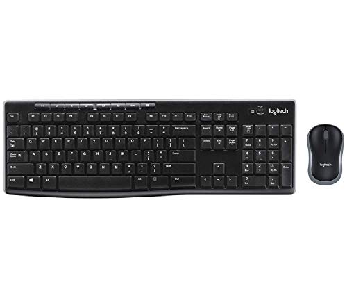 Logitech MK270 combo, US Wireless, Black, 920-004509 (Wireless, Black Mouse and keyboard)