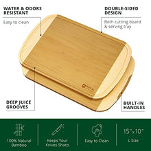Load image into Gallery viewer, Extra Large Cutting Board - Bamboo Cutting Boards for Kitchen, Wood Chopping Boards with Juice Groove, Wooden Cutting Board for Vegetables, Fruit and Cheese | Charcuterie Serving Tray (L, 15&quot; x 10&quot;)
