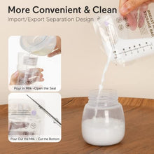 Load image into Gallery viewer, Momcozy Breastmilk Storing Bags with Temp-Sensing 120pcs &amp; Double Wearable Breast Pump, 24mm Grey
