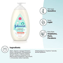 Load image into Gallery viewer, Johnson&#39;s CottonTouch Newborn Baby Face and Body Lotion, Hypoallergenic Moisturization for Baby&#39;s Skin, Made with Real Cotton, Paraben-Free, Sulfate-Free, Dye-Free, 27.1 fl. oz
