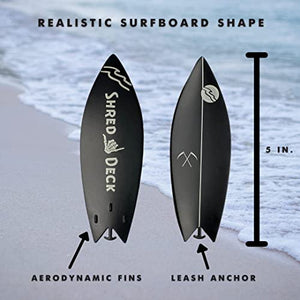 Shred Deck Finger Surfboard | Toy Finger Surf Board | Surf The Wind | Mini Surfboard for Kids Teens Adults | Surf Anywhere Anytime (Black)