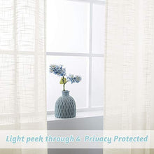 Load image into Gallery viewer, RYB HOME Curtains for Living Room - Linen Texture Sheer Curtains Half Translucent Privacy Curtains for Patio Sliding Glass Door Bedroom Dining, Natural, 52 x 95 inches, 2 Panels
