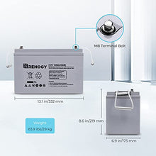 Load image into Gallery viewer, Renogy Deep Cycle AGM Battery 12 Volt 100Ah, 3% Self-Discharge Rate, 2000A Max Discharge Current, Safe Charge Most Home Appliances for RV, Camping, Cabin, Marine and Off-Grid System, Maintenance-Free
