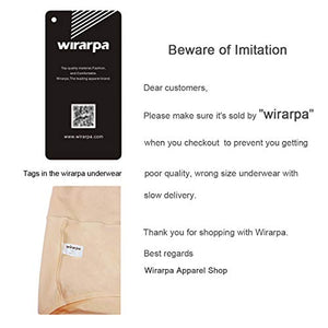 wirarpa Women's Cotton Underwear Panties High Waisted Full Briefs 4 Pack Ladies No Muffin Top Underpants Beige Size 5, Small