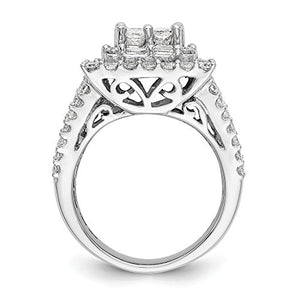 14K White Gold Complete Diamond Cluster Engagement Ring for Women (4.361CT,H-SI2)
