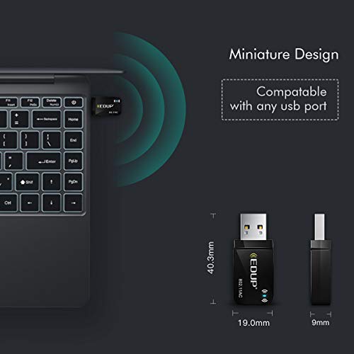 Load image into Gallery viewer, 1300Mbps USB 3.0 Wireless WiFi Adapter for PC, USB Wi-Fi Dongle AC Mini Network Adapters 802.11ac 2.4GHz/5GHz Built-in Antenna for Windows 10/7/8/8.1/XP Mac OS 10.6-10.15