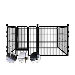 N/D Pet Fence for Medium and Large Dogs — 6 pet cage Plates, pet Fence, Square Pole, Foldable pet Fence, Gauge Ring, Training Ring, pet Supplies for Indoor/Outdoor kennels