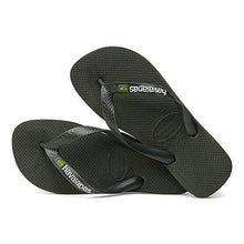 Load image into Gallery viewer, Havaianas Women's Brazil Logo Flip Flop Sandal, Olive Green, 9-10
